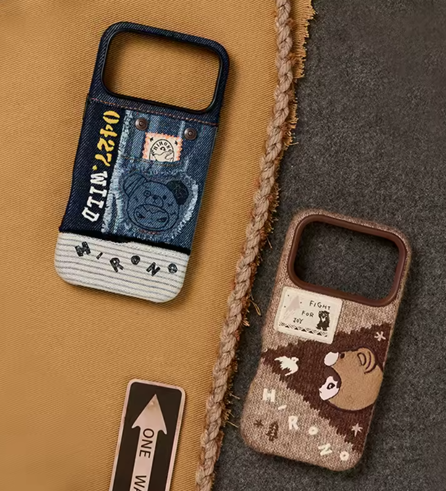 POP MART Hirono Road Journal Series-Knitted/Patchwork iPhone Case for 17 Pro Max