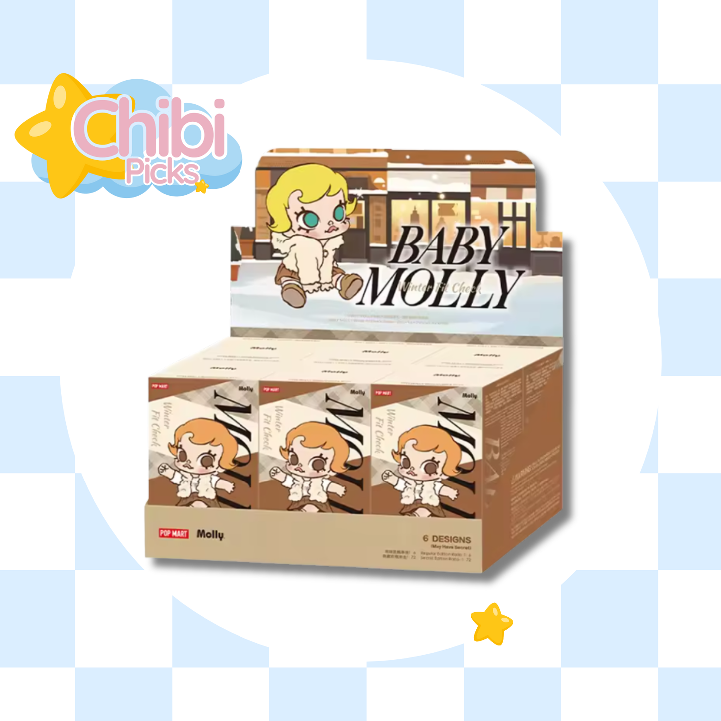 POP MART Baby Molly Winter Fit Check Series-Vinyl Plush Pendant Blind Box 1PC