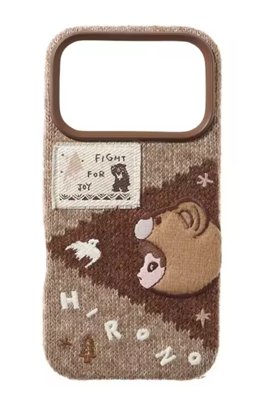 POP MART Hirono Road Journal Series-Knitted/Patchwork iPhone Case for 17 Pro Max